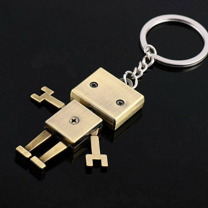 Mini Cute Movable Metal Robot Keychain Keyring Key Chain Ring Bag Purse Pendant