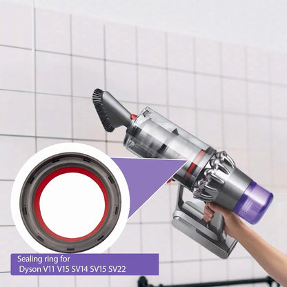 Dust Bin Top Fixed Sealing Ring for V11 V15 SV14 SV15 SV22, red & gray