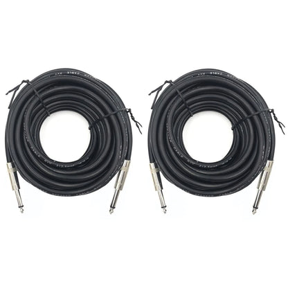 ROCMUZZK 2 Pack 30ft 1/4 Inch to Male Speaker 30 ft(2 Pack), Black