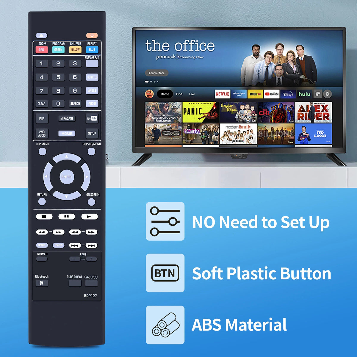 BDP127 Remote Control For Yamaha Player BD-S677 BD-A1040 BD-S477