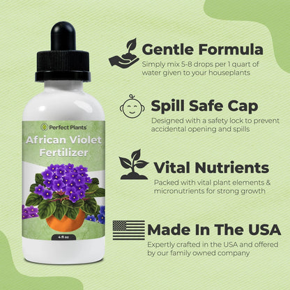 Liquid African Violet Food Drops by Perfect Plants | Fertilizer for Your...