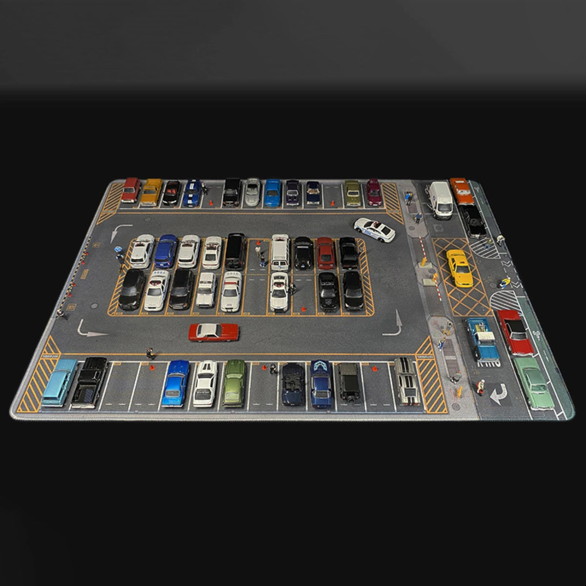 1/64 Scale Parking Lot Diorama Car Park Mouse Pad For Hot Wheels Diecast Models