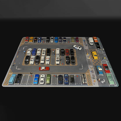 1/64 Scale Parking Lot Diorama Car Park Mouse Pad For Hot Wheels Diecast Models