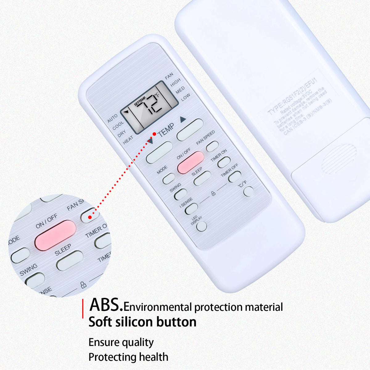 Replacement Remote Control For Keystone Portable Air Conditioner KSTAP051PA