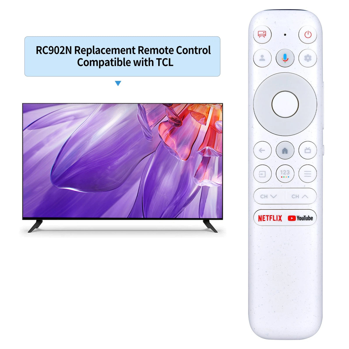 RC902N FER1 Voice Remote Control For TCL 55A300W A300W Series 4K QLED TV
