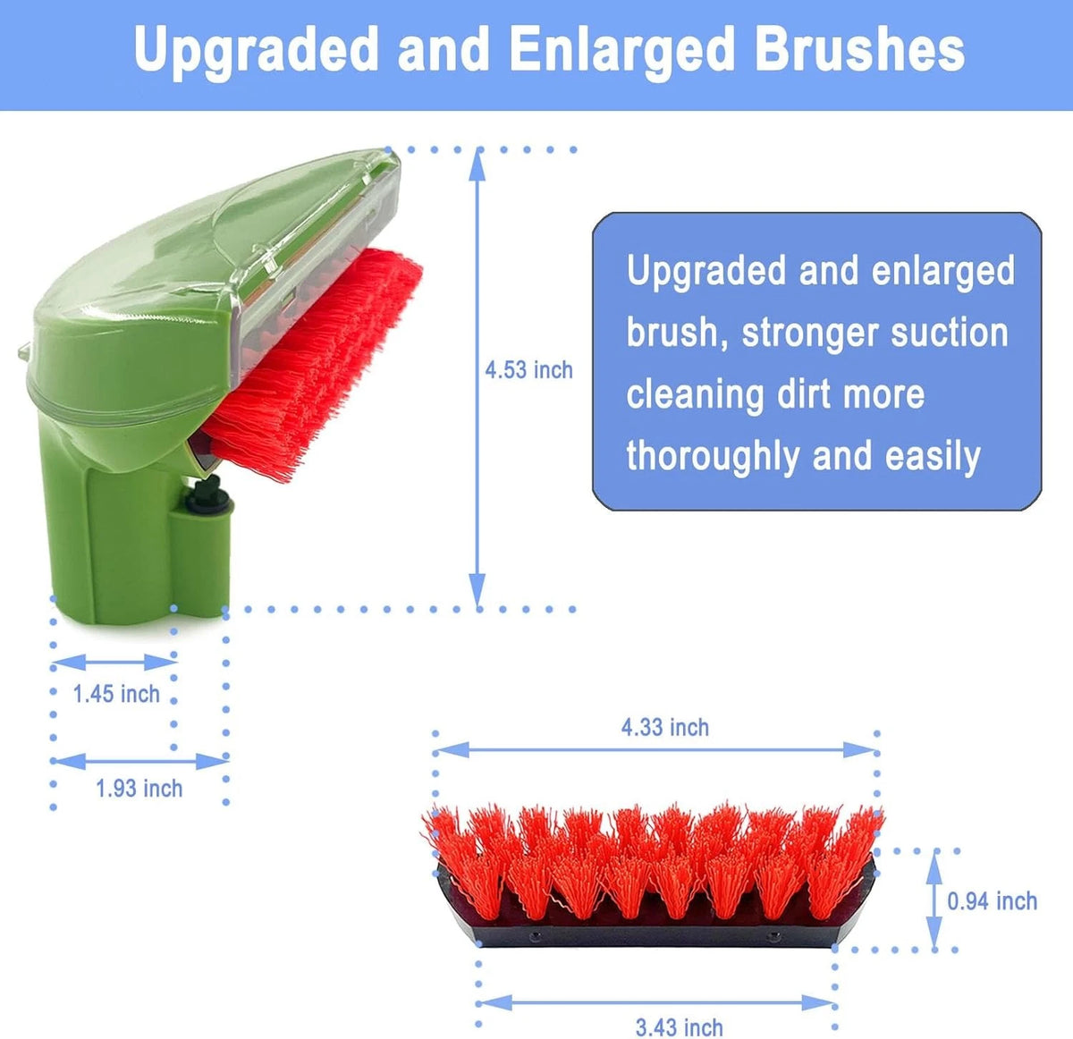 Upgraded 1400B Little Green Machine Brush Replacement for 1+2 Pack