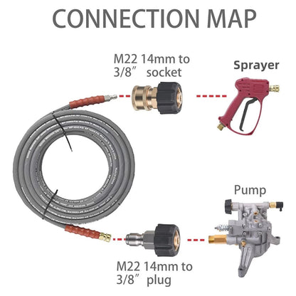 Pressure Washer Hose Adapter convert 3/8" threads to quick release fittings