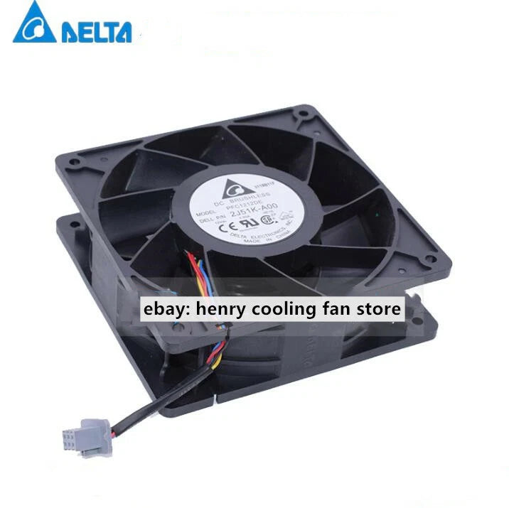 For Delta PFC1212DE DC 12V 4.80A 120*120*38mm 253CFM 4pin Server cooling fan
