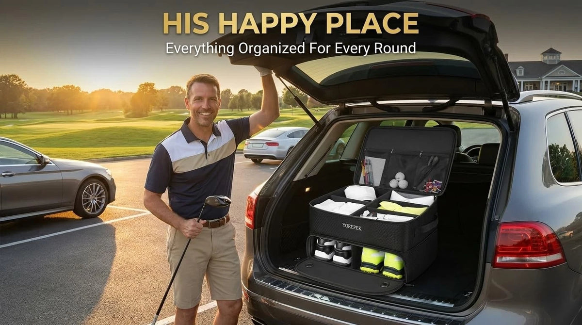 YOREPEK Golf Gifts for Men, 2 Layer Trunk Standard, Standard-Black