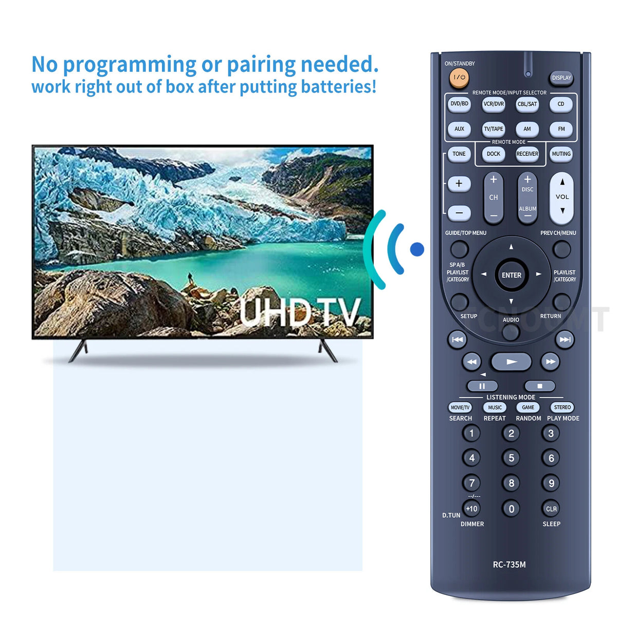 RC-735M Remote Control For Onkyo AV Receiver HT-R370 HT-S3200 TX-SR307