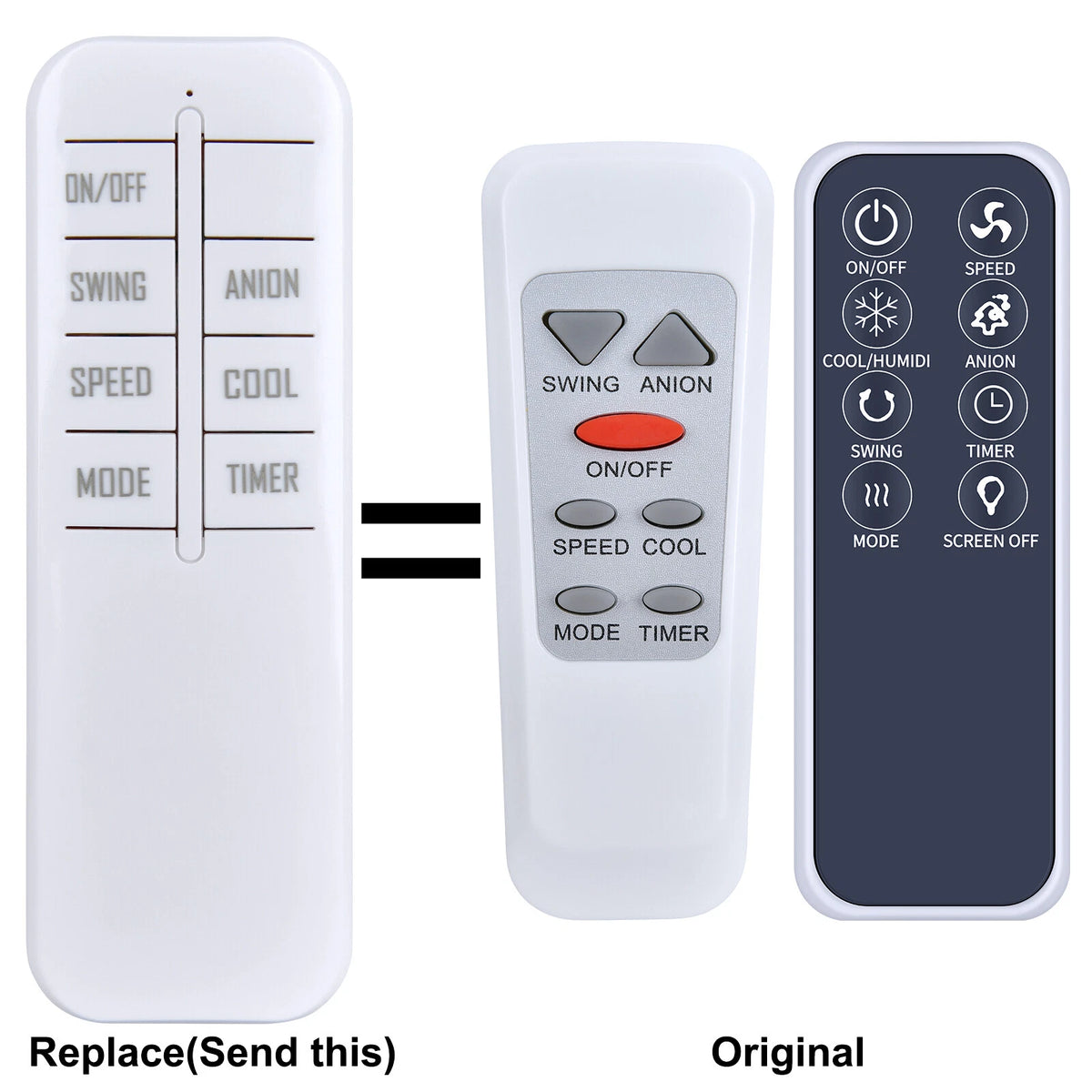 Replacement Remote Control For COSTWAY Portable Evaporative Air Cooler