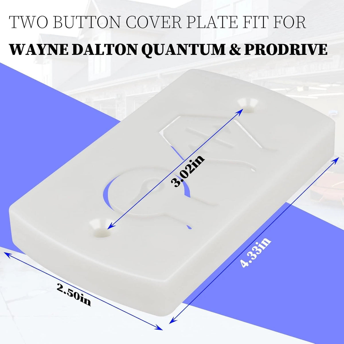 White Two Button Cover Plate, Opener Wall Control for Wayne
