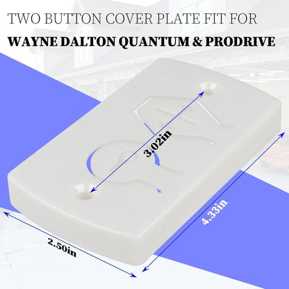 White Two Button Cover Plate, Opener Wall Control for Wayne
