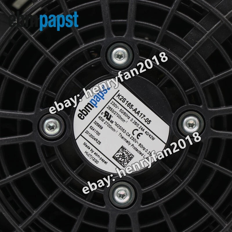 K2S165-AA17-05 Ebmpapst Fan 230VAC Axial Fan 40/42W 2650RPM Rittal Cabinet Fan