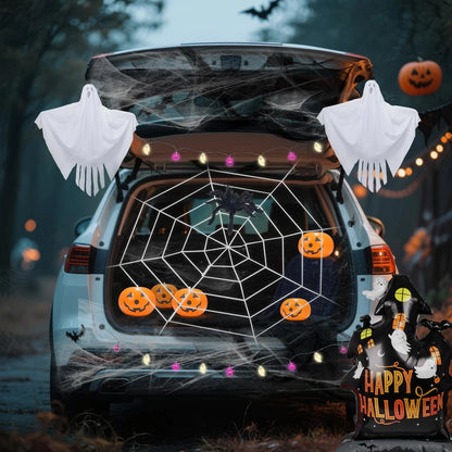 Halloween Golf Cart Decorations Kit 27.5 x 47.2 inches, White, Black, Orange