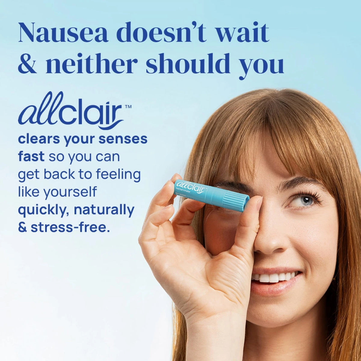 Allclair Nausea Relief Inhaler - Take Control of Motion 2 Inhalers, Blue