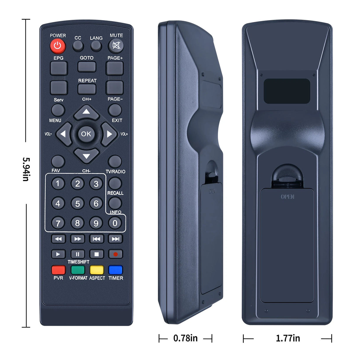 Replacement Remote Control For TOP-ENERGY Digital TV BOX