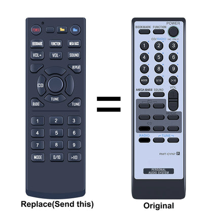 RMT-CYN7 Replacement Remote Control For Sony Personal Audio System