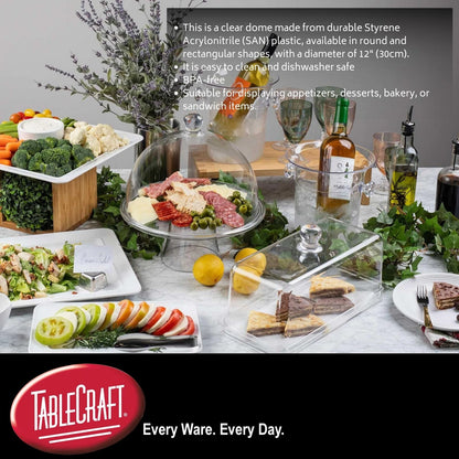 TableCraft 11886 Clear Rectangular Cake 14.7 by 7.25,