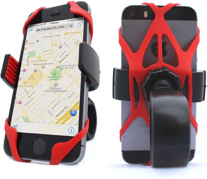 NALAKUVARA Phone Mount X Holder Grip Tether Rubber Strap Large, Black, Red