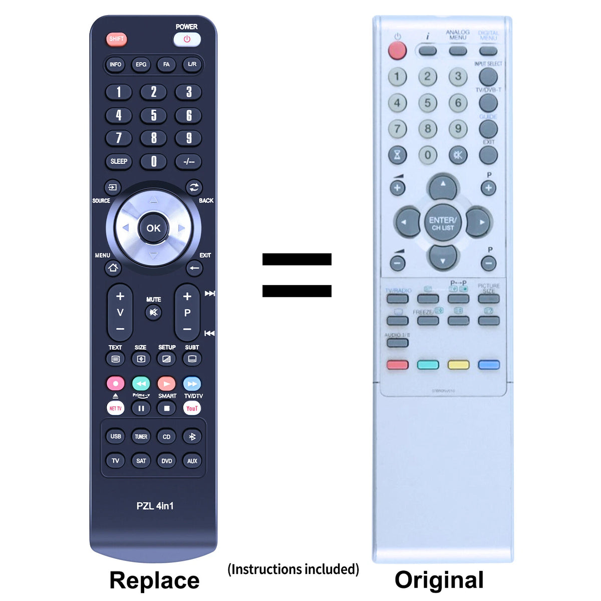 Replacement Remote Control For Orion TV TV37RN10D, TV42100SI, TV42200SI