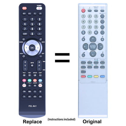 Replacement Remote Control For Orion TV TV37RN10D, TV42100SI, TV42200SI