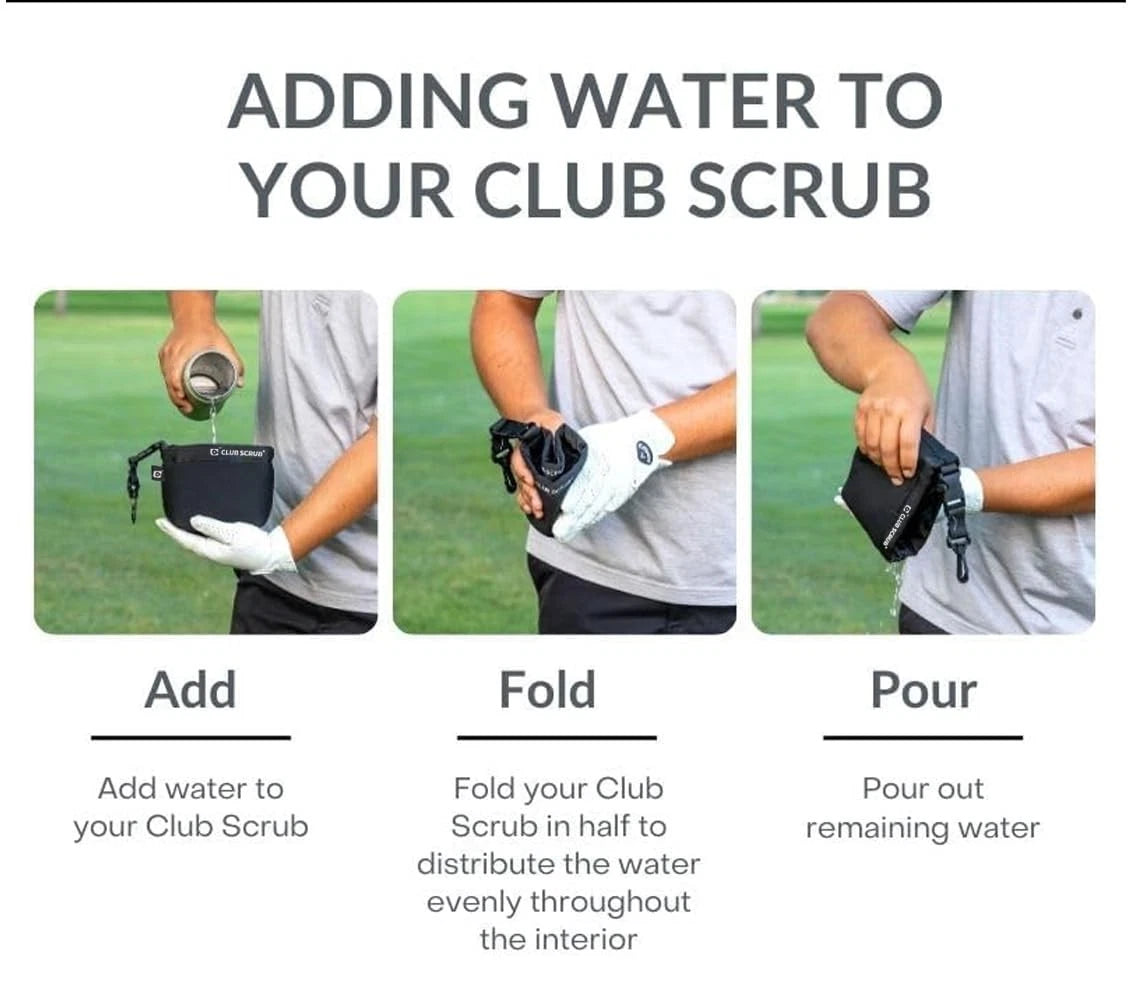 Club Scrub  Golf and Ball Cleaning Bag, Clean Face Black