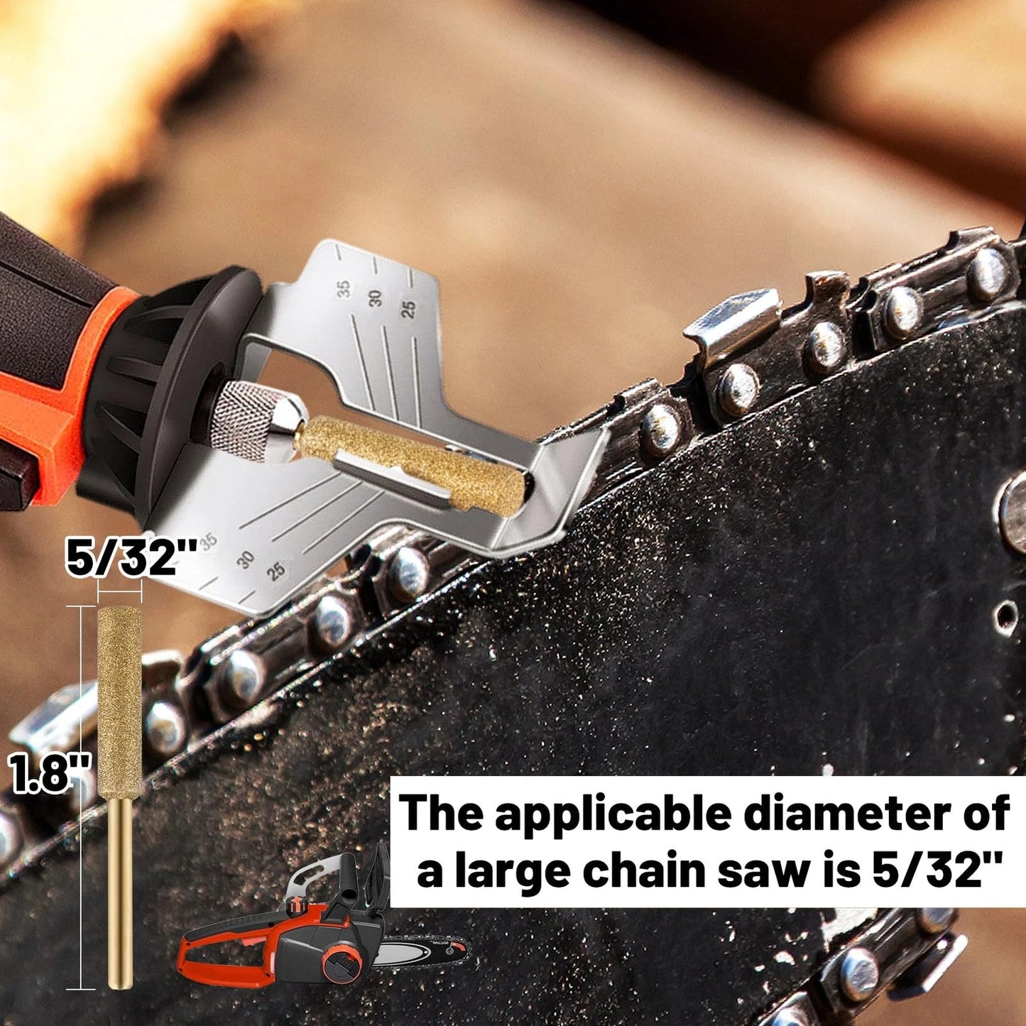 18pcs High Hardness Titanium Plated Chainsaw Sharpener Bits for 18 Pcs, 18