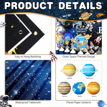 Outer Space Birthday Party Decorations Themed Blue, Black