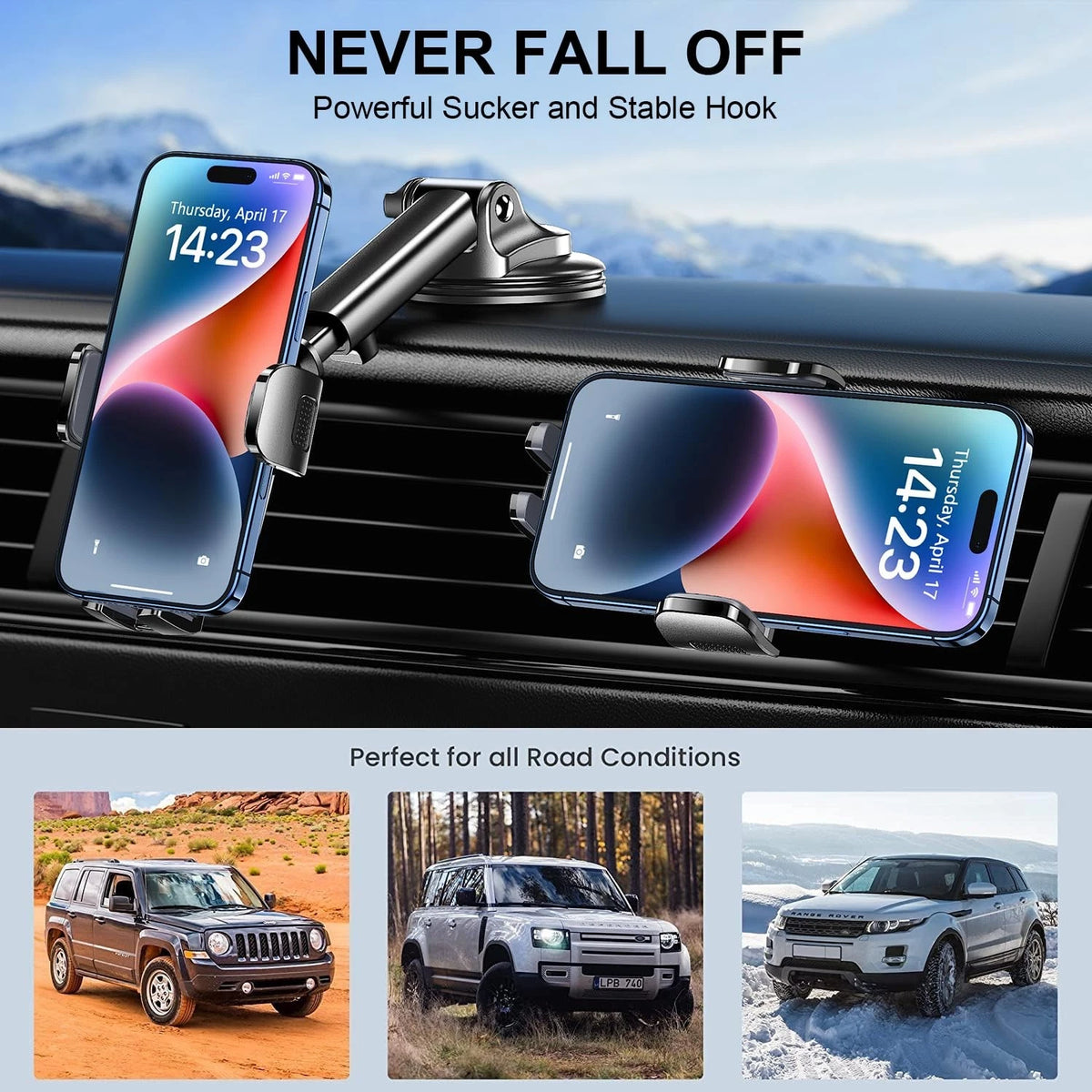 TICILFO Phone Mount for Car Holder 6.06 x 3.03 x 4.13 inches