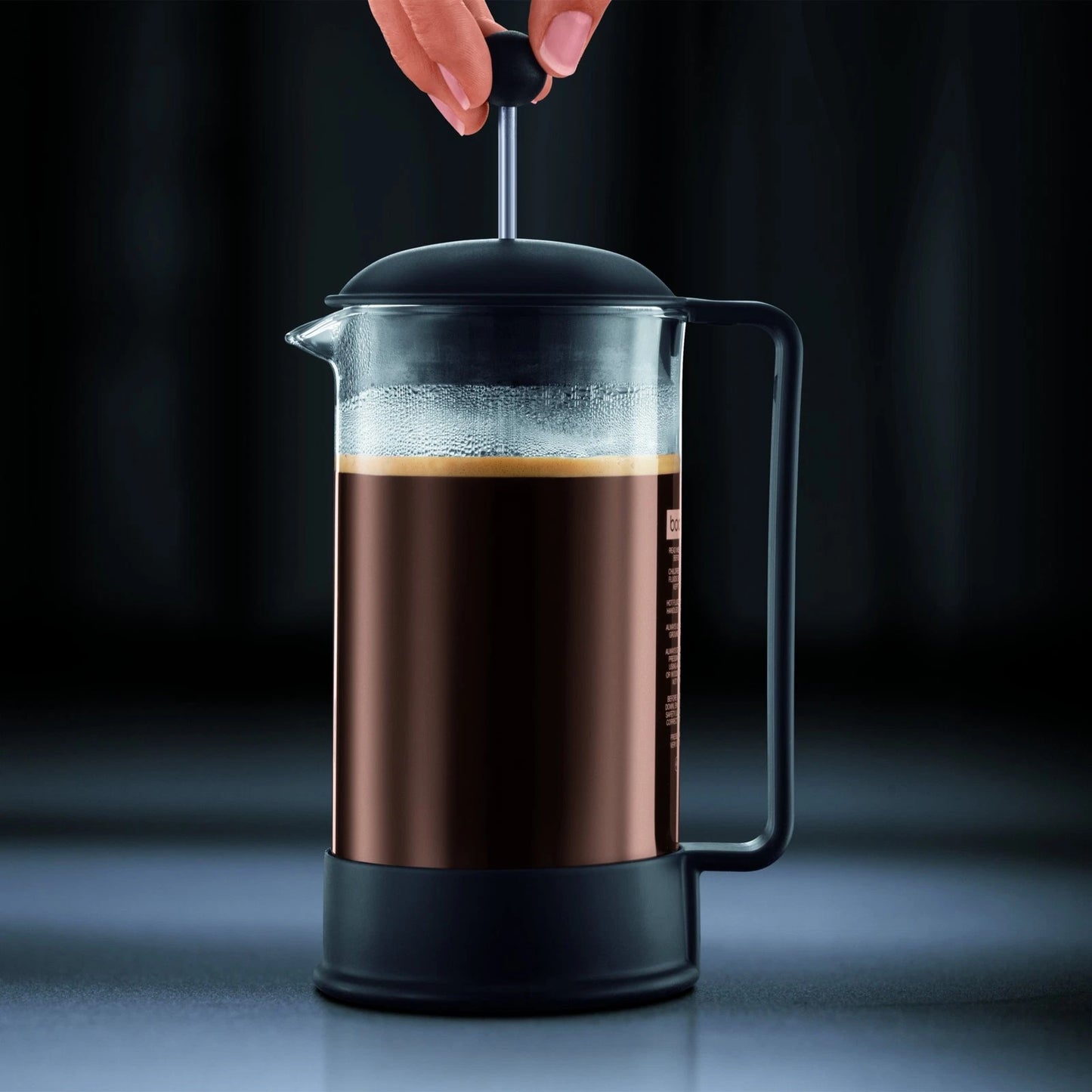 Bodum 12oz Brazil French Press Coffee Maker, High-Heat 12oz, Black