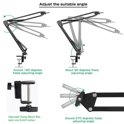 Phone Video Stand,Overhead Camera Mount Compatible with iPhone Samsung Black