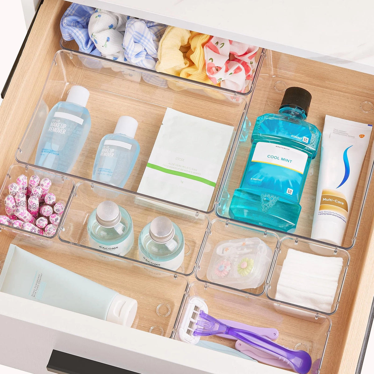 Vtopmart 25 PCS Clear Plastic Drawer Organizers Set, 4-Size Versatile