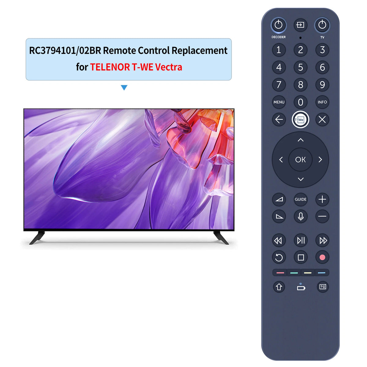 RC3794101/02BR Voice chargeable Remote Control For Telenor T-We Boks II