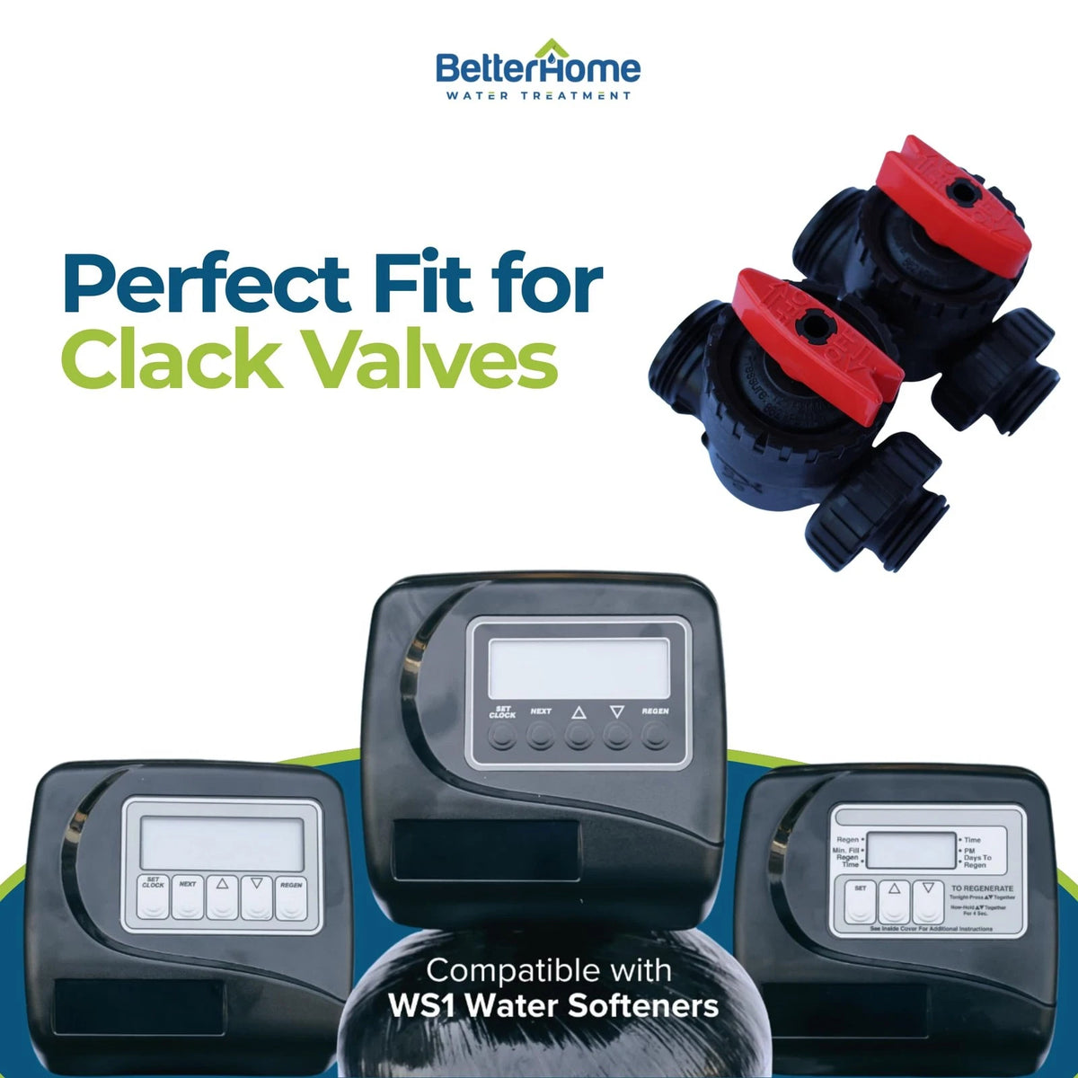 Clack WS1 Bypass Valve - V3006.  Part 1.5" or 2", Black