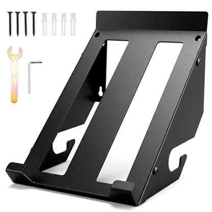 QWORK Circular Saw Holder Wall Mount, Heavy-Duty Metal Storage Rack Black