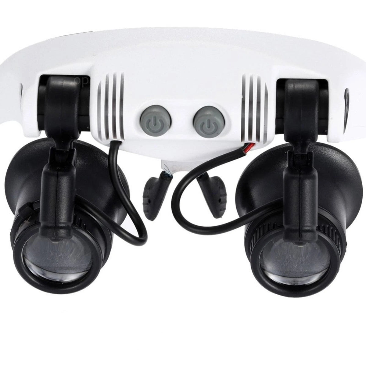 Double Eye Jewelry Watch Repair Magnifier Loupe Glasses W/ LED Light 8 Lens