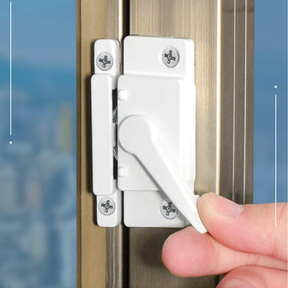 2-Piece Sliding Window Lock, Cam Sash Security Lock for Double White