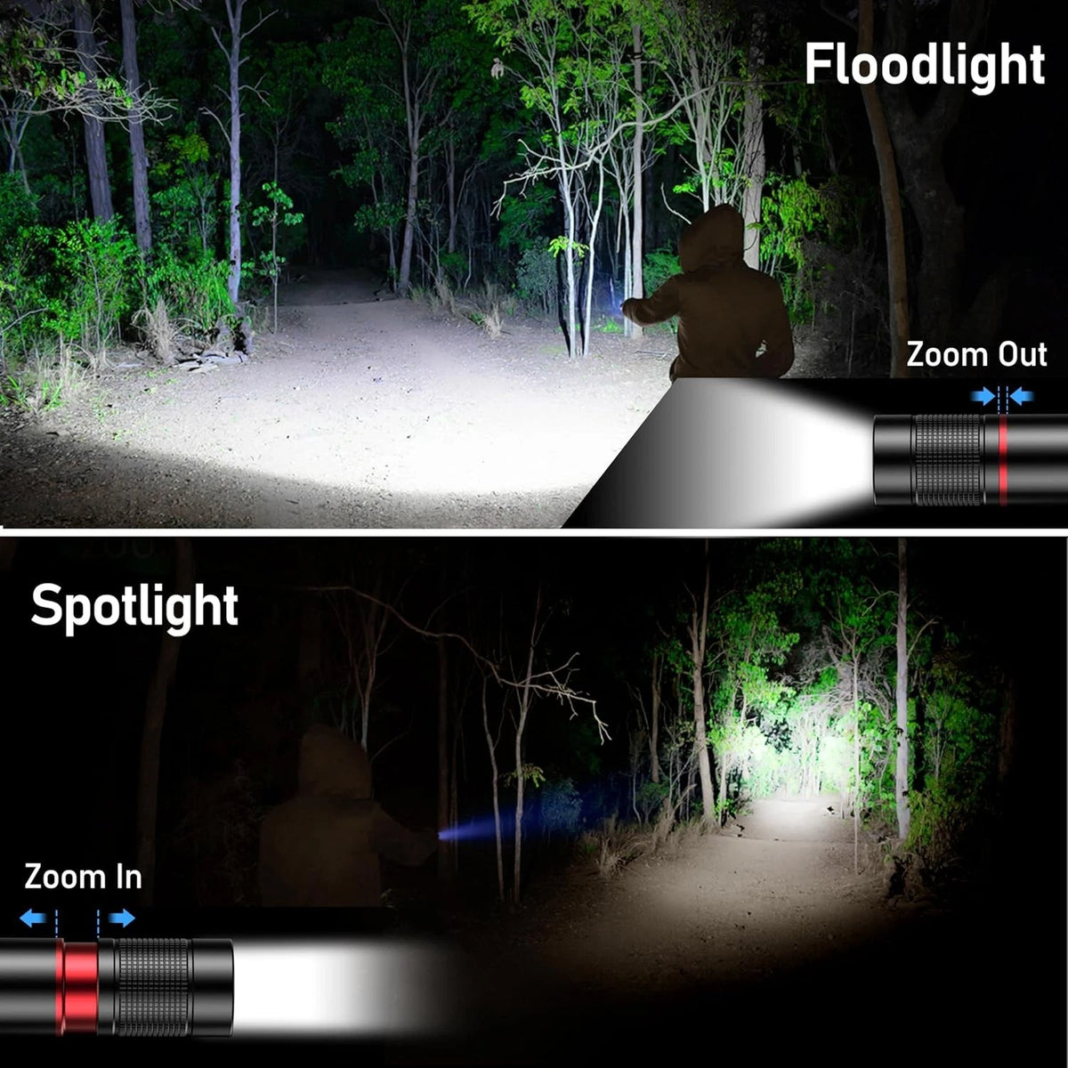 Blukar Flashlight Rechargeable, High Lumens Flashlight, Super 1 Pack, Black