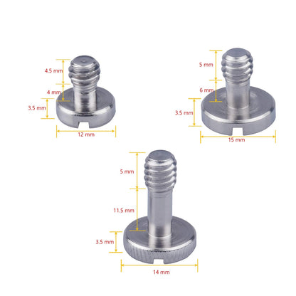 Xwell 1/4''-20 Slotted Screw, for Quick Release (QR) Plate 1/4", 15 piece set