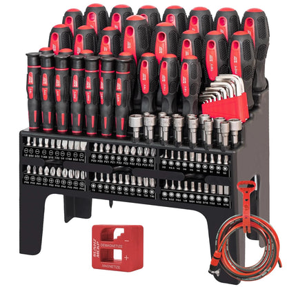 SUNHZMCKP 124-Piece Magnetic Screwdriver 124PC Set, Black and Red
