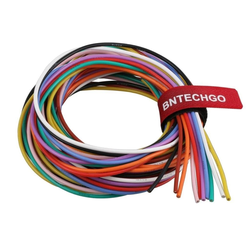 BNTECHGO 18 Gauge Silicone Wire 10 colors each 5ft, silicone wire 10