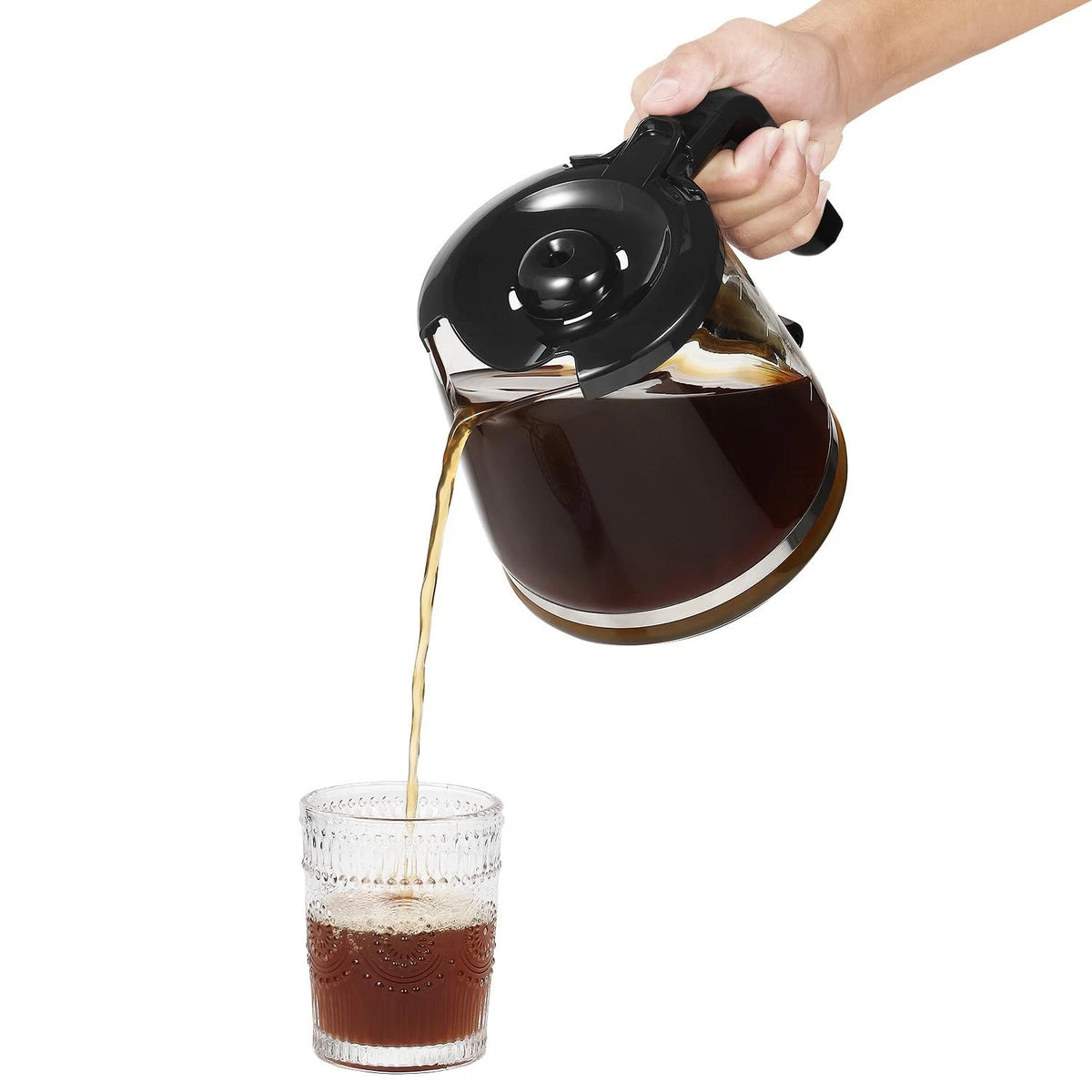 12 Cup Coffee Maker Replacement Pot Compatible with Mr. 12 Cups, Black, Clear
