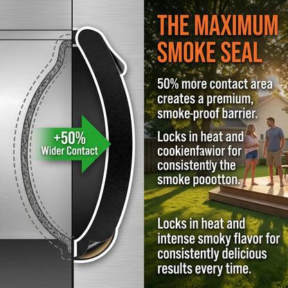 High Temp Smoker Gasket Seal Strip 1/2" x 0.5 inches x 0.125 inches, Gray
