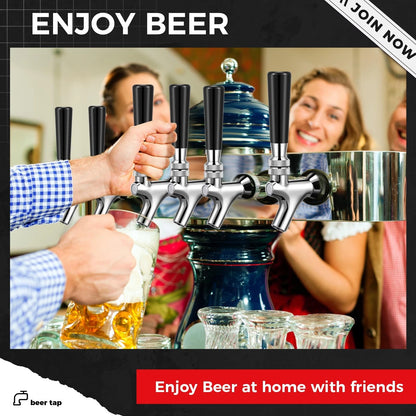 Sliner 2 Pcs Stout Beer Faucet, Stainless Steel Draft Keg Tap NORMAL, Silver