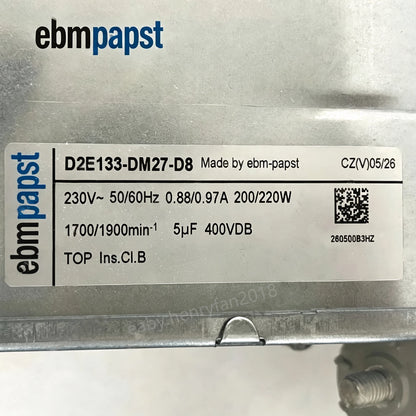 D2E133-DM27-D8 for ebmpapst AC 230V 0.88A Double Inlet Centrifugal Cooling Fan