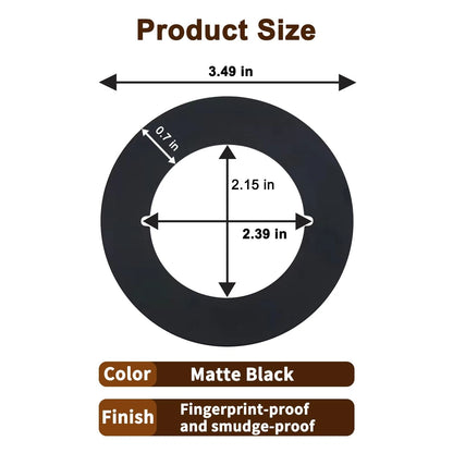 4 Pcs Door Knob/Deadbolt Reinforcement Plate, 2-1/8" Inner Diameter, Black-4