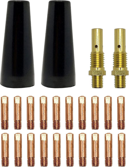 24 PCS Flux Core Gasless Nozzle Tips Kit, Compatible with Lincoln Magnum...
