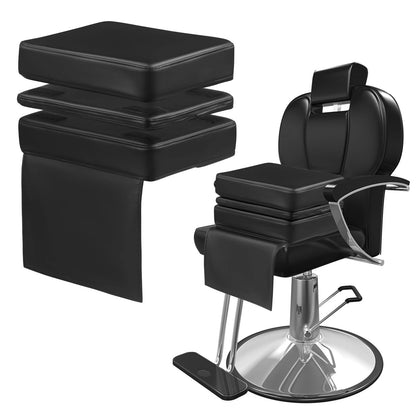 HOMBYS Adjustable Salon Booster Seat for Kids Leather 14.5"x11"x7.4", Black