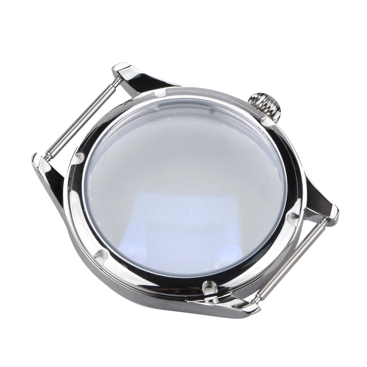 Silver 44mm Stainless Steel Watch Case For ETA6497/6498 Movement Repair Part aa